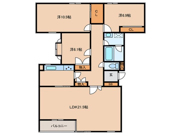 ヒルクレスト上原の物件間取画像